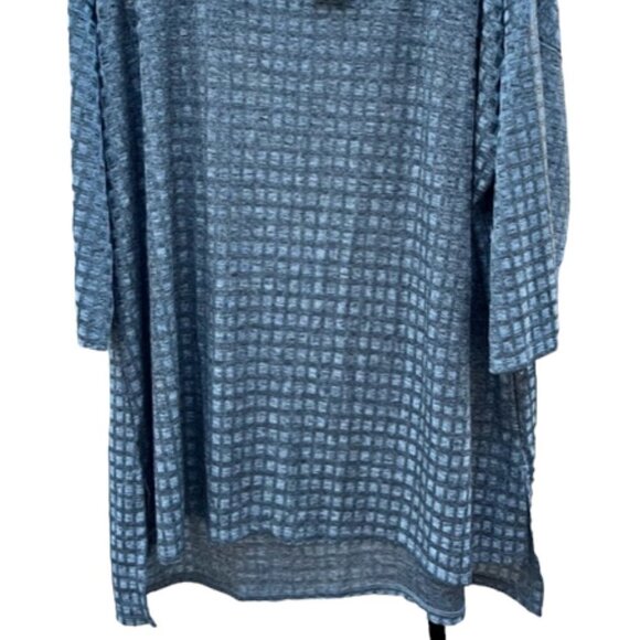 TO Thomas & Olivia Women's Top Long Tunic Silver Gray Long Sleeve Plus Size 3X - Picture 2 of 10